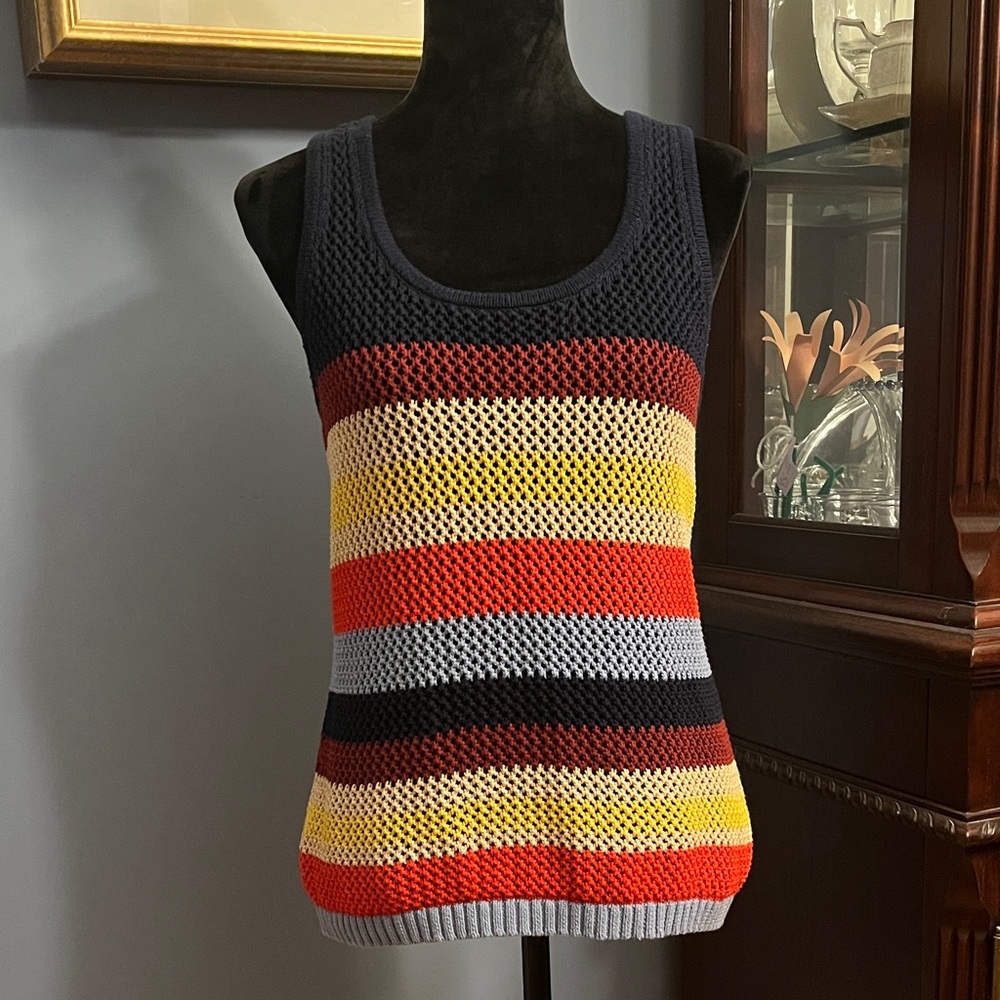 Striped Multicolor Sleeveless Sweater